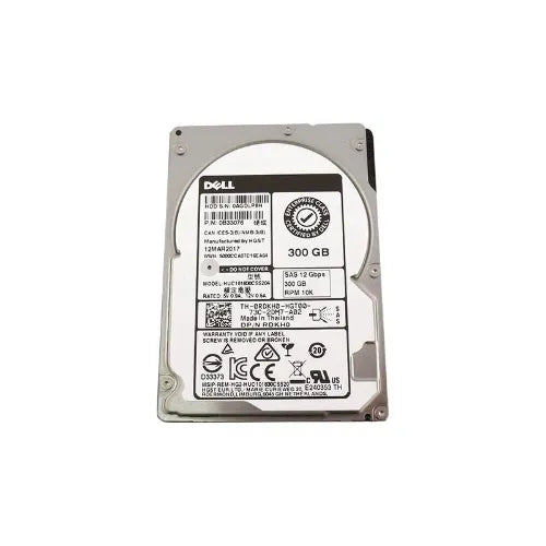 RDKH0-DEL - Dell 300GB 10000RPM SAS 12Gb/s 128MB Cache 2.5-Inch Hard Drive