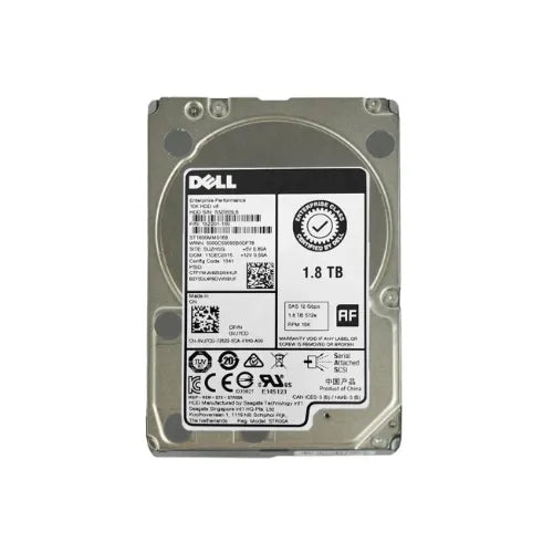 ST1800MM0168-DEL - Dell 1.8TB 10000RPM SAS 12Gb/s Hot-Swappable 128MB Cache (512e) 2.5-Inch Hard Drive with Tray for PowerEdge Servers