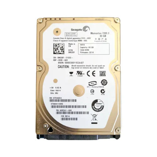 ST980411ASG-DEL - Dell Momentus 7200.3 Series 80GB 7200RPM SATA 3Gb/s 16MB Cache (CE) 2.5-Inch Hard Drive