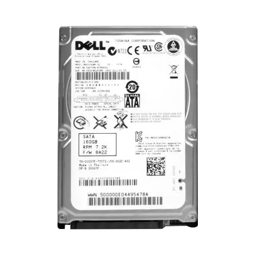 U007F-GEN - Dell 160GB 7200RPM SATA 3Gb/s 16MB Cache 2.5-Inch Hard Drive