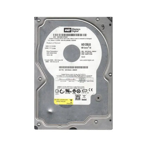 WD1200JS-00NCB1-1 - Western Digital Caviar SE 120GB 7200RPM SATA 3Gb/s 8MB Cache 7-Pin 3.5-Inch Hard Drive