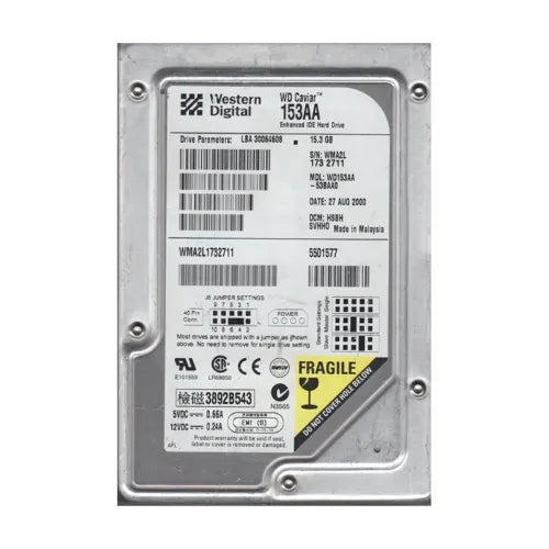 WD153AA-53BAA0-1 - Western Digital Caviar 15.3GB 5400RPM EIDE MB Cache 3.5-Inch Hard Drive