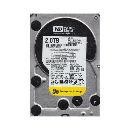 WD2003FYYS-RFB - Western Digital RE4 2TB 7200RPM SATA 3Gb/s 64MB Cache (RoHS) 3.5-Inch Enterprise Hard Drive