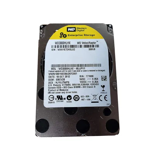 WD3000HLHX-1 - Western Digital VelociRaptor 300GB 10000RPM SATA 6Gb/s 32MB Cache (RoHS) 3.5-Inch Enterprise Hard Drive