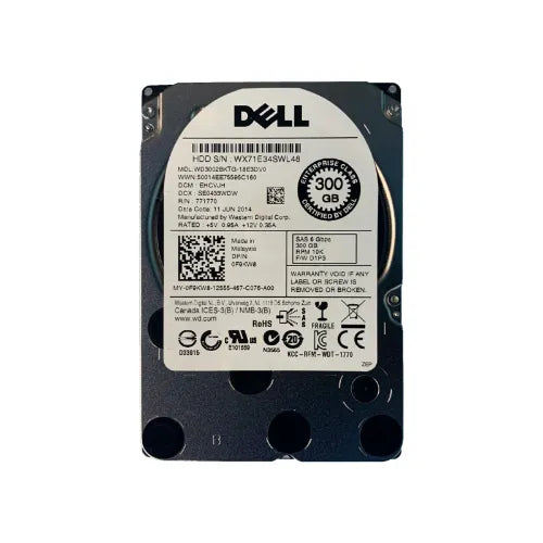 WD3002BKTG-18E3DV0-DELL - Dell 300GB 10000RPM SAS 6Gb/s 32MB Cache 2.5-Inch Hard Drive