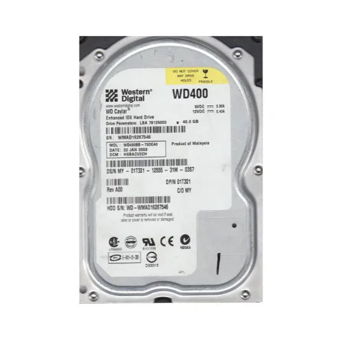 WD400BB-75DEA0-1 - Western Digital Caviar 40GB 7200RPMEIDE 2MB Cache (512) 3.5-Inch Hard Drive