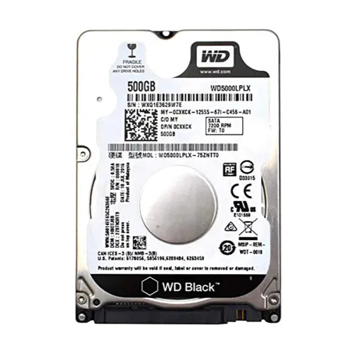 WD5000LPLX-DELL - Dell Black 500GB 7200RPM SATA 6Gb/s 32MB Cache 2.5-Inch Hard Drive