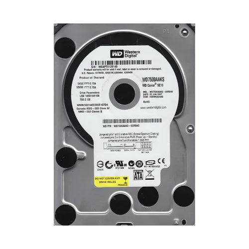 WD7500AAKS-00RBA0-1 - Western Digital Caviar SE16 750GB 7200RPM SATA 3Gb/s 16MB Cache (RoHS) 3.5-Inch Hard Drive
