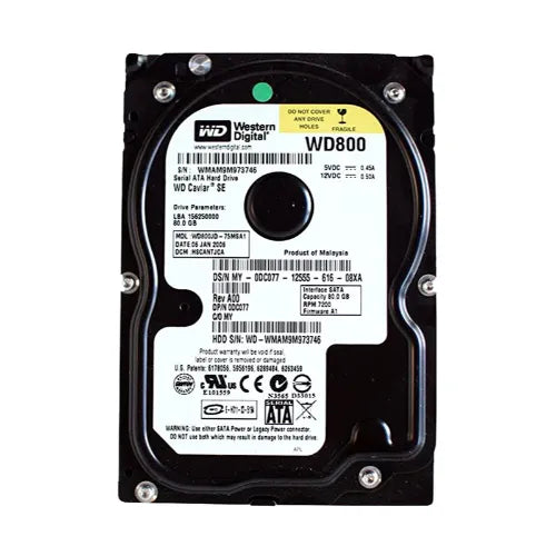 WD800JD-75MSA1-DELL - Dell Caviar SE 80GB 7200RPM SATA 1.5Gb/s 8MB Cache 3.5-Inch Hard Drive