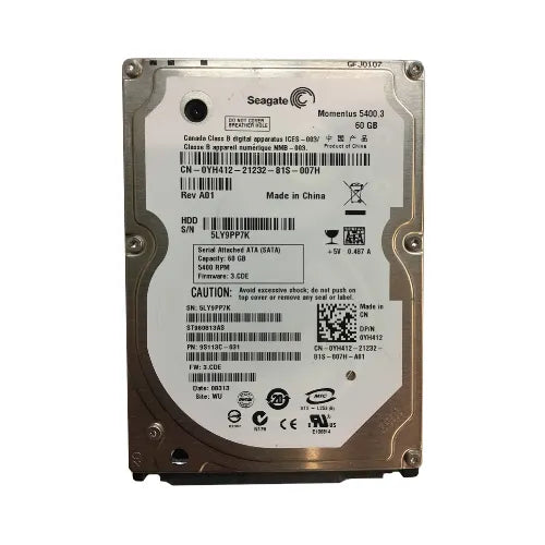 YH412-DEL - Dell 60GB 5400RPM SATA 1.5Gb/s 8MB Cache 2.5-Inch Hard Drive