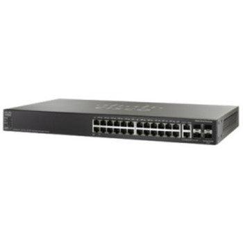 Cisco - SF500-24-K9-NA - Ethernet Switch 24-Ports Manageable 26 x RJ-45 Stack Port 4 x Expansion Slots 10/100Base-TX 10/100/1000Base-T Rack-mountable (Ref