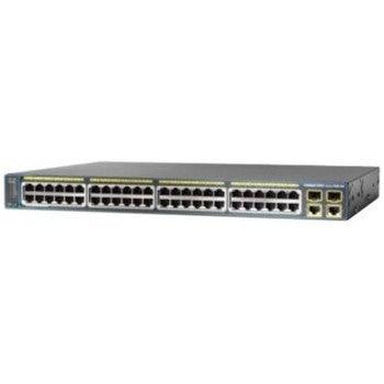 Cisco - WS-C2960-48PST-S-RF - 48-Ports 10/100/1000Base-T RJ-45 PoE Manageable Layer2 Rack-mountable 1U Switch with 2x Gigabit Ethernet Uplink Ports and 2x