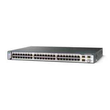 Cisco - WS-C3750-48TS-E= - Catalyst 3750 48-Ports 10/100 RJ-45 Managebale Layer3 Rack-mountable 1U Stackable Ethernet Switch with 4x SFP Ports (Refurbishe