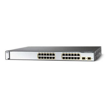 Cisco - WS-C3750-24PS-S= - Catalyst 3750 24-Ports RJ-45 PoE Manageable Rack-mountable Switch with 2x SFP Ports